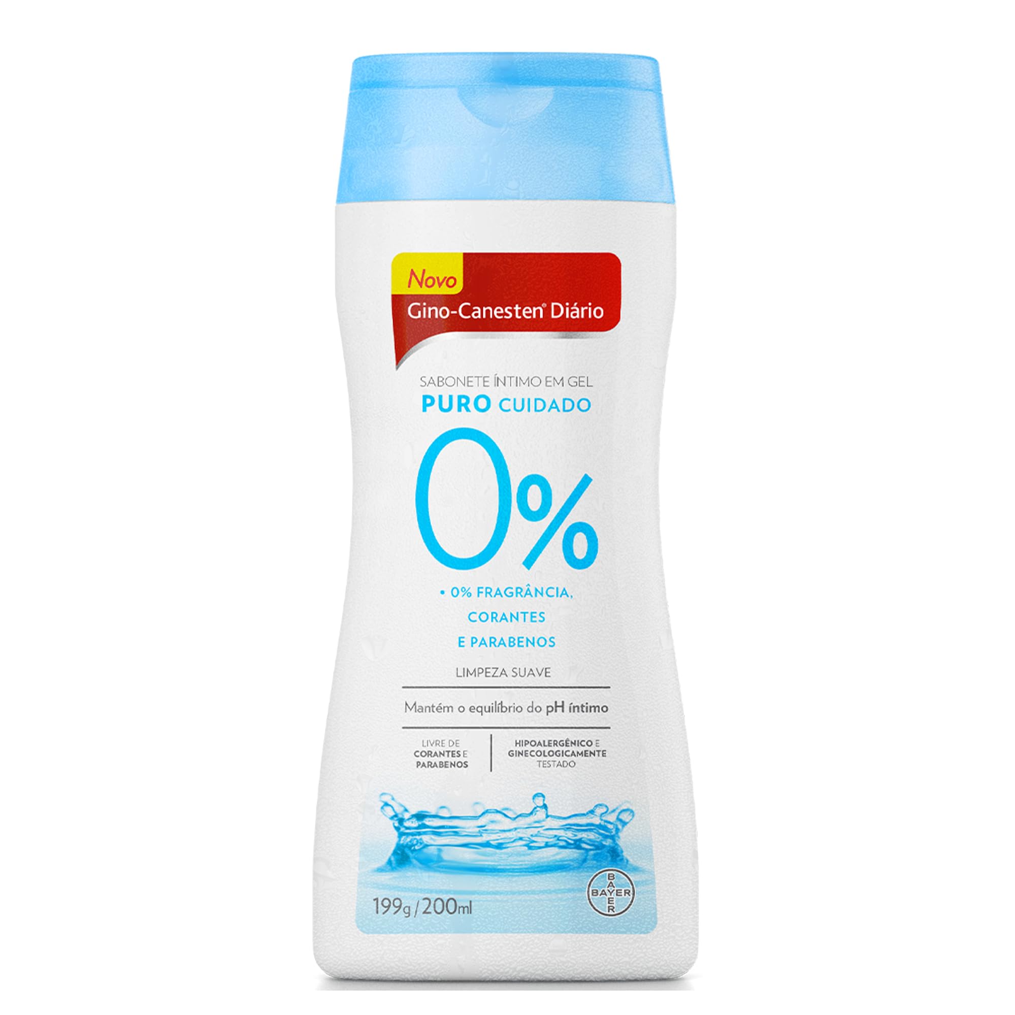 Sabonete Íntimo Gel Gino Canesten Diário Puro Cuidado 200ml